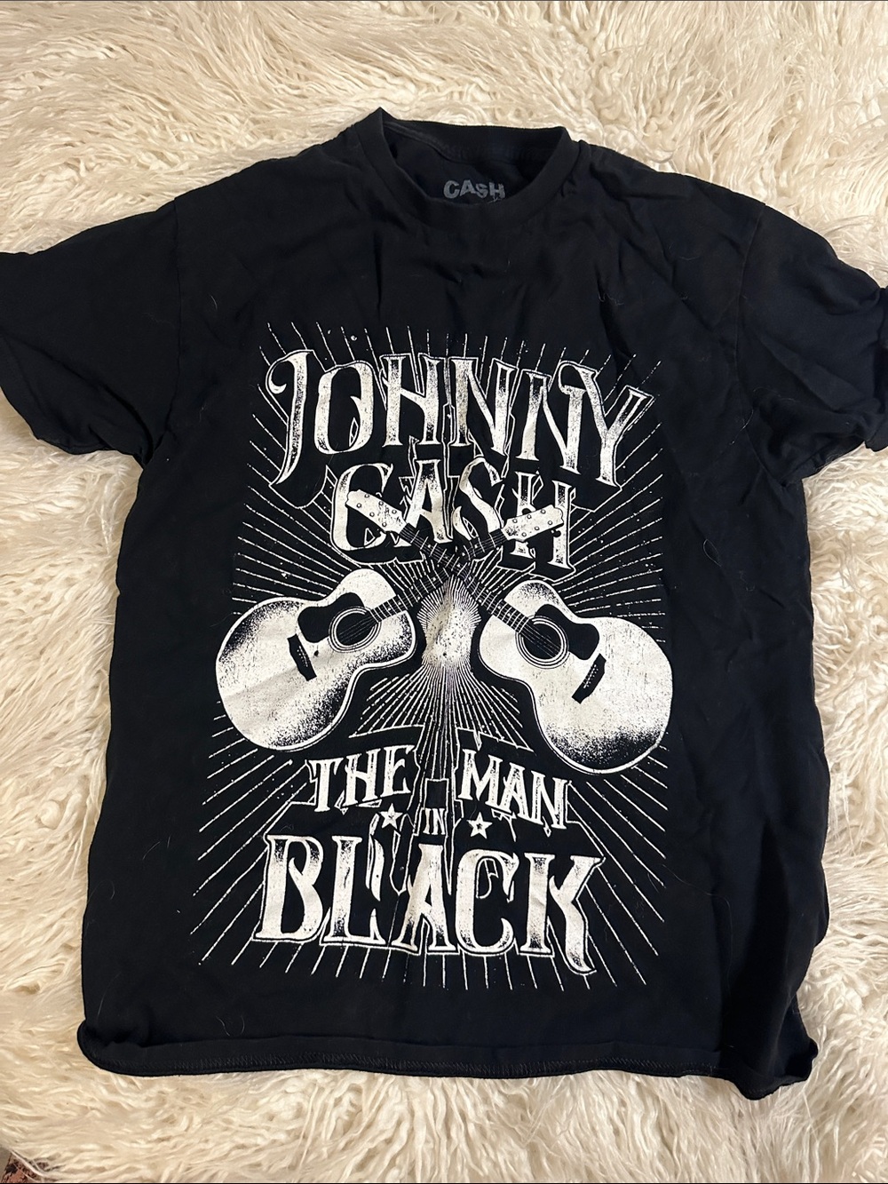 Johnny Cash Graphic Short Sleeve Tee in Black